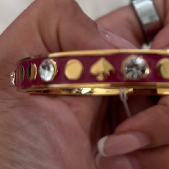 NWT kate spade Find the Spade Gold and Red Heart Bracelet - Picture 5 of 6